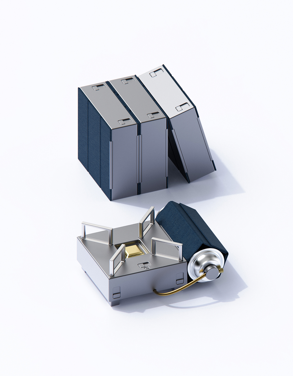 Blue gradient with shades of orange